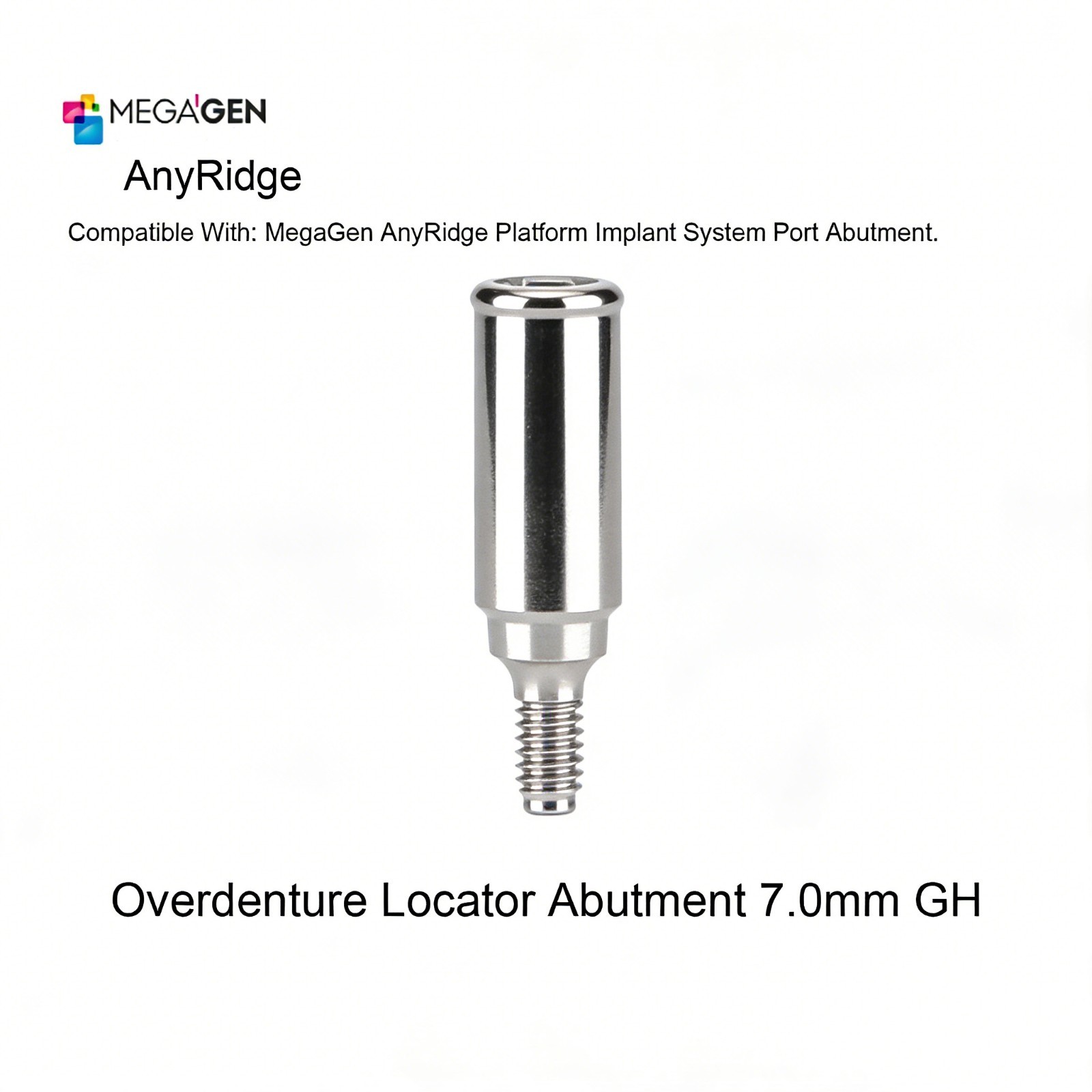 Overdenture Abutment Removable Anchor for MEGAGEN AnyRidge All Platform 1-7.0 GH