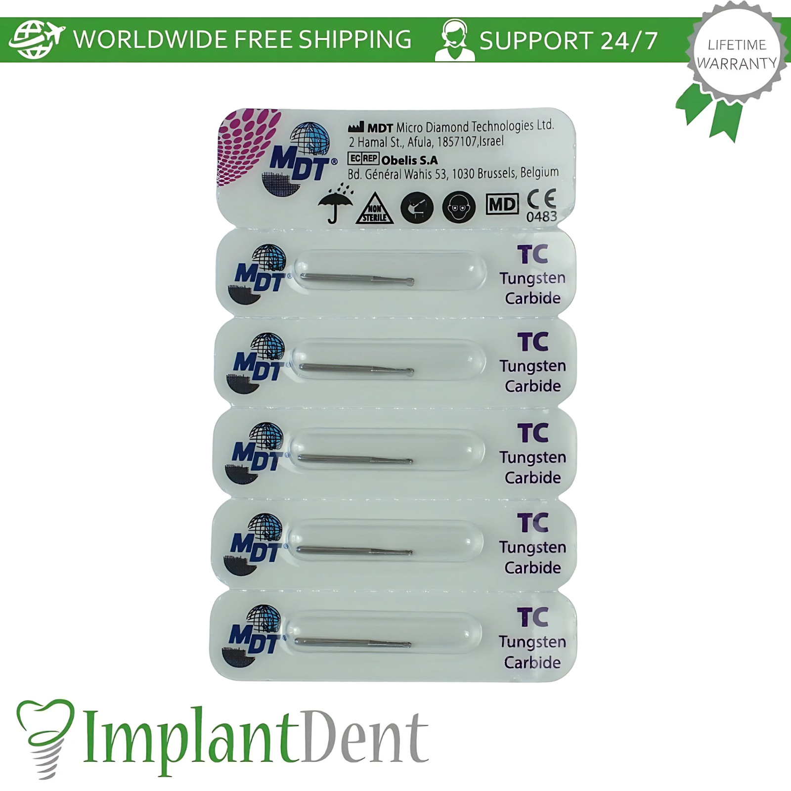 MDT Dental Round FG Carbide Burs Caries Removal Cavity Preparation Endo
