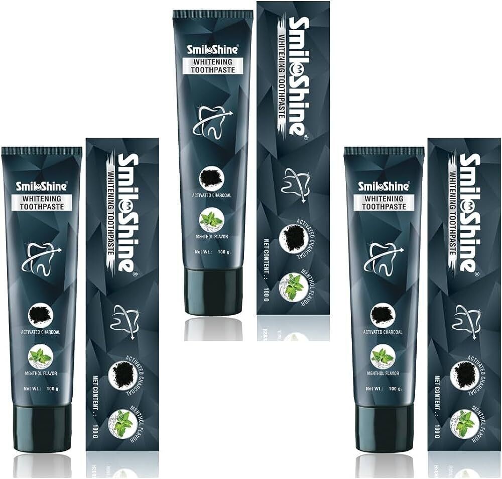 SmiloShine Dental Teeth Whitening Toothpaste with Activated Charcoal (Free Ship)