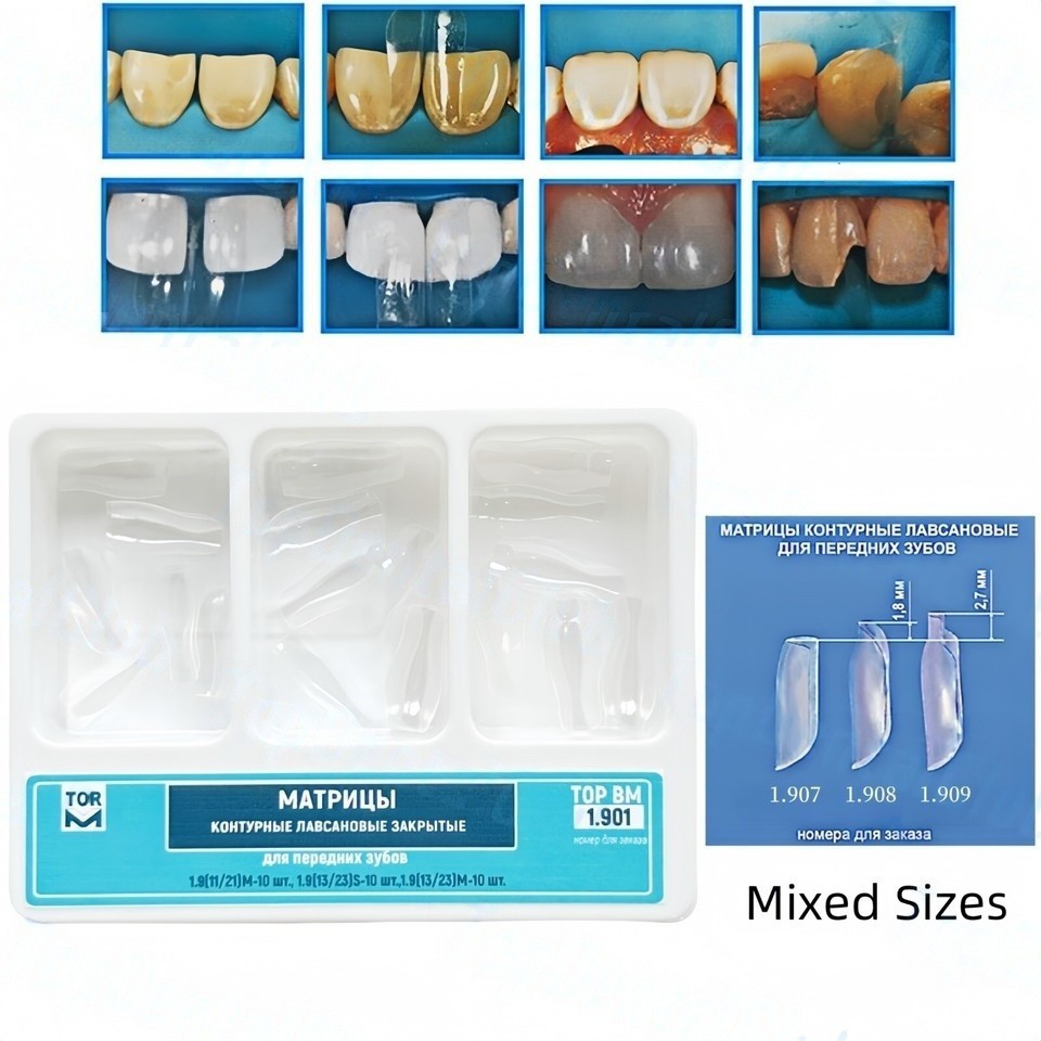 Dental Clear Matrix Anterior Rubber TOR VM Bow S/M/L/Mixed Fits Bioclear Matrice