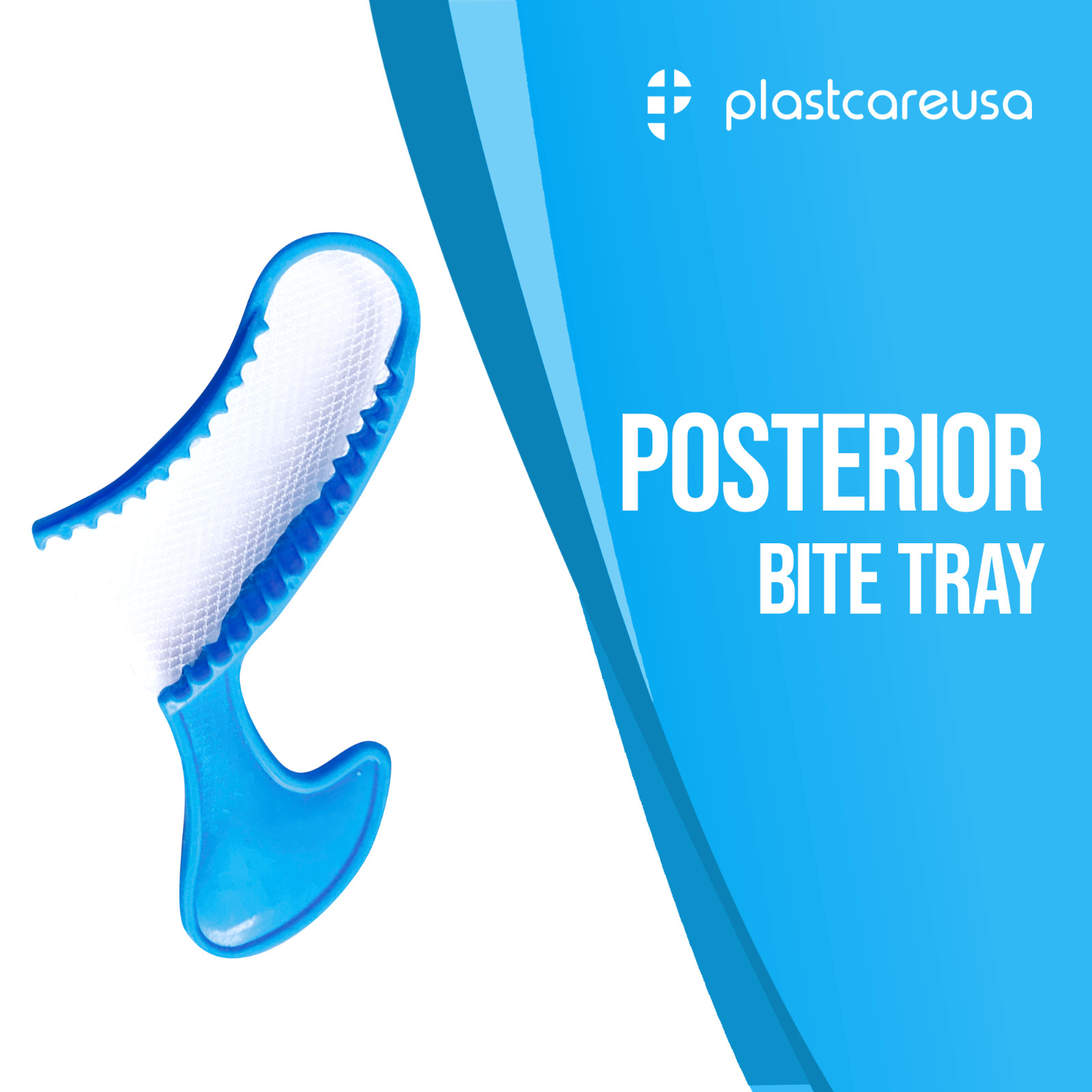 100 Dental Impression Bite Registration Triple Tray, Posterior, Blue