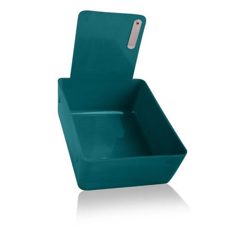 Plasdent Lab Pan – Teal Plastic Pan with Metal Clip, 7-1/16″ x 5-5/8″
