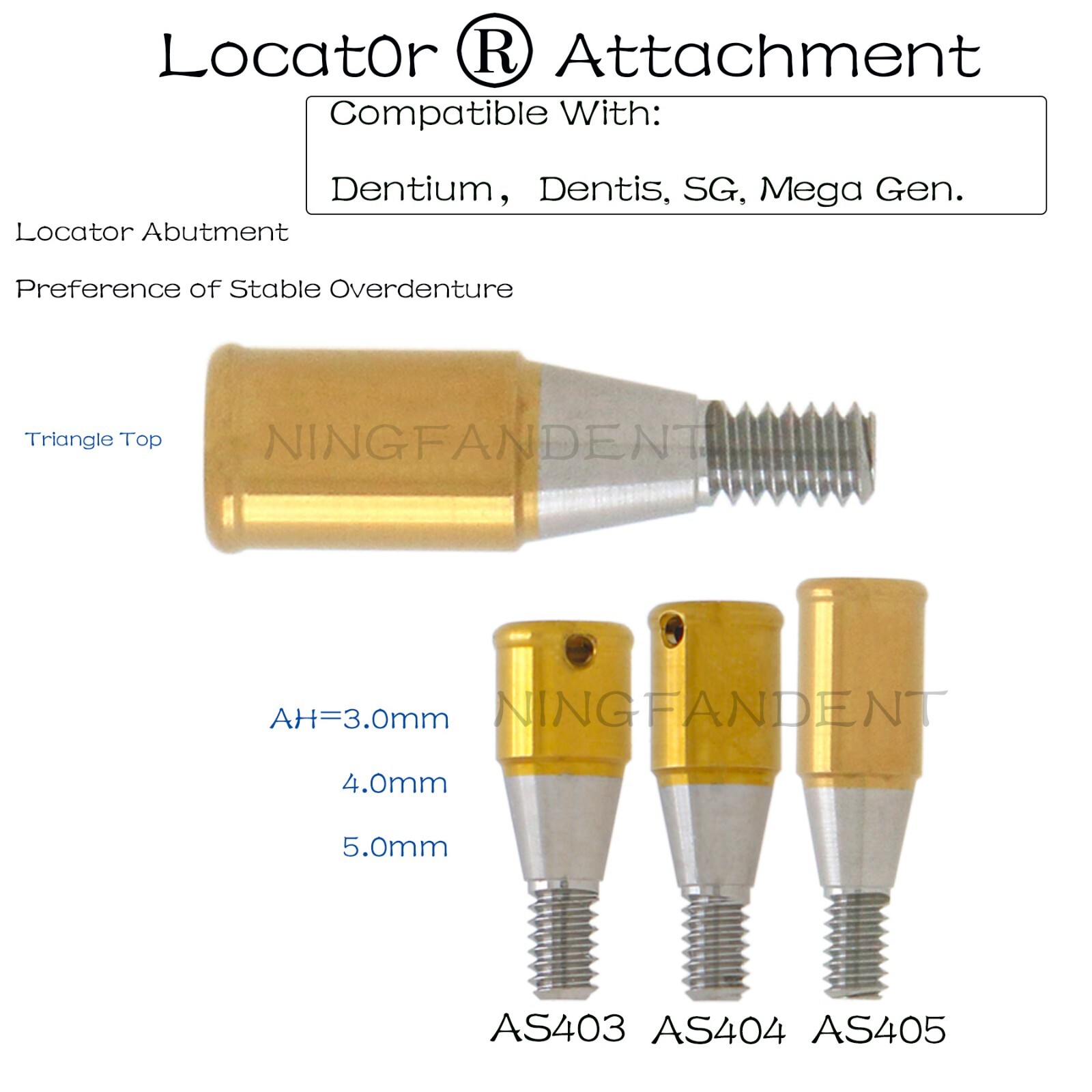 Dentiumm/Dentis/SG/Mega Gen Overdenture Locator Abutments For 3.0/4.0/5.0mm GH