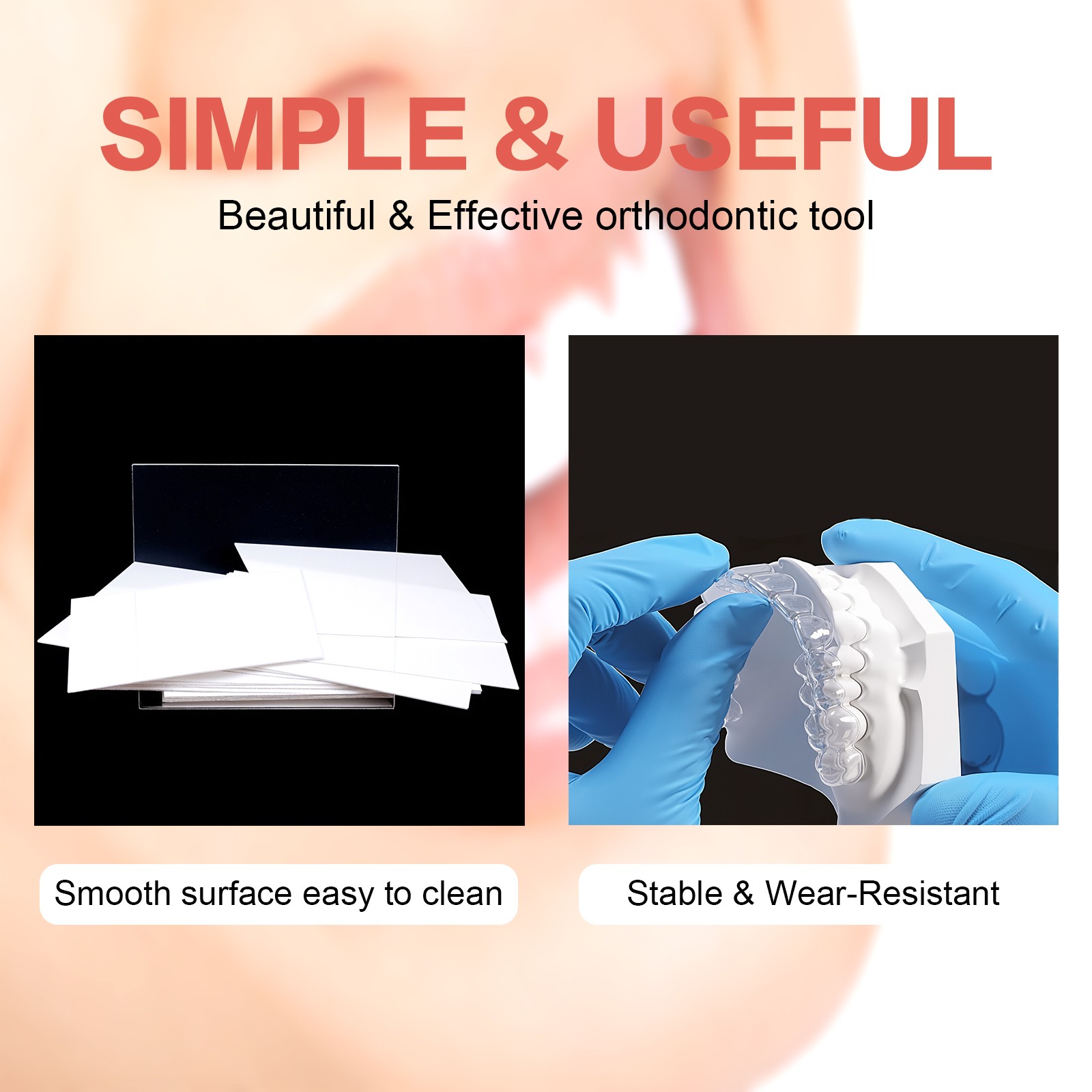 Dental Lab Square Vacuum Forming Splint Sheet 1.5mm Hard Thermoforming Material