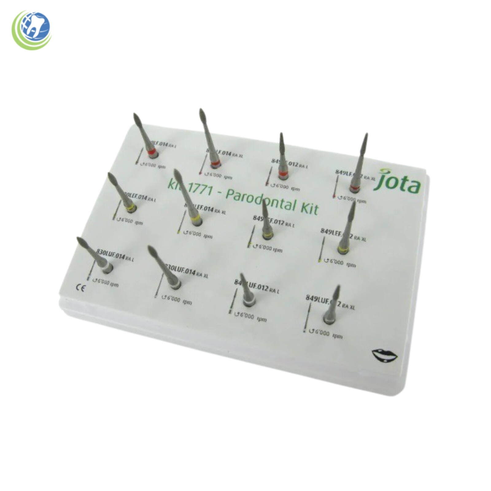 Jota 1771 Dental Diamond Burs Periodontal Kit – 12 Pcs. Odontoplasty & Root Plan
