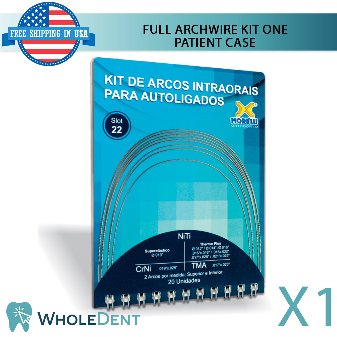 Orthodontic Dental Self Ligating Full Archwire Kit Patient Case Morelli Brackets