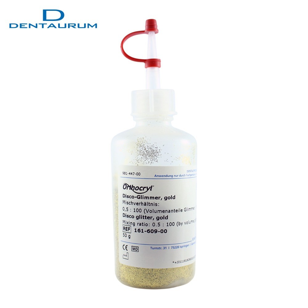 Dental Dentaurum Orthocryl Gold Disco Glitter Effect Removable Appliances 50g
