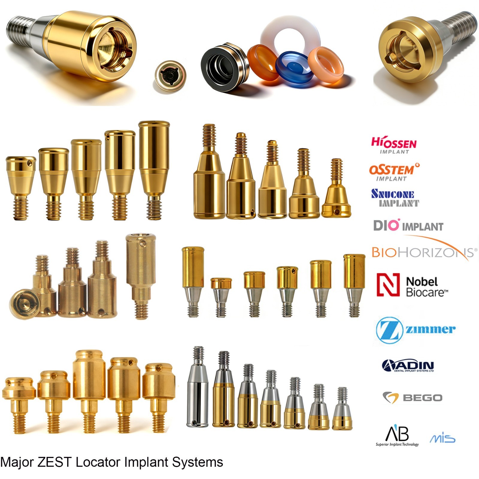 Zest Classic Locator Ti Abutment Multi Implant Overdenture Retention Cap Inserts