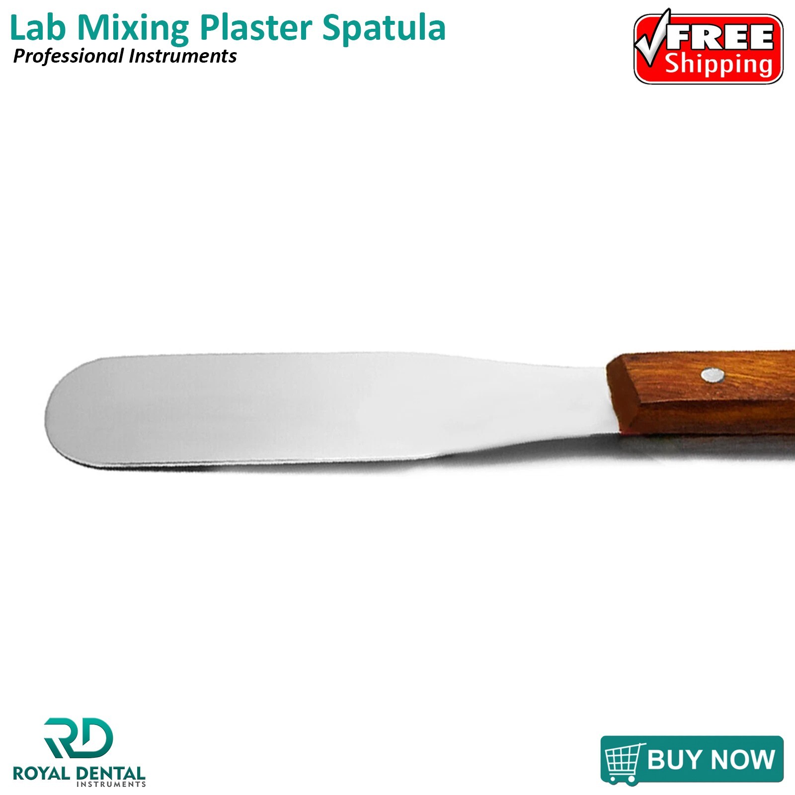 Dental Plaster Spatula Lab Alginate Mixing Gypsum Scraper 8.5” Wood Handle CE