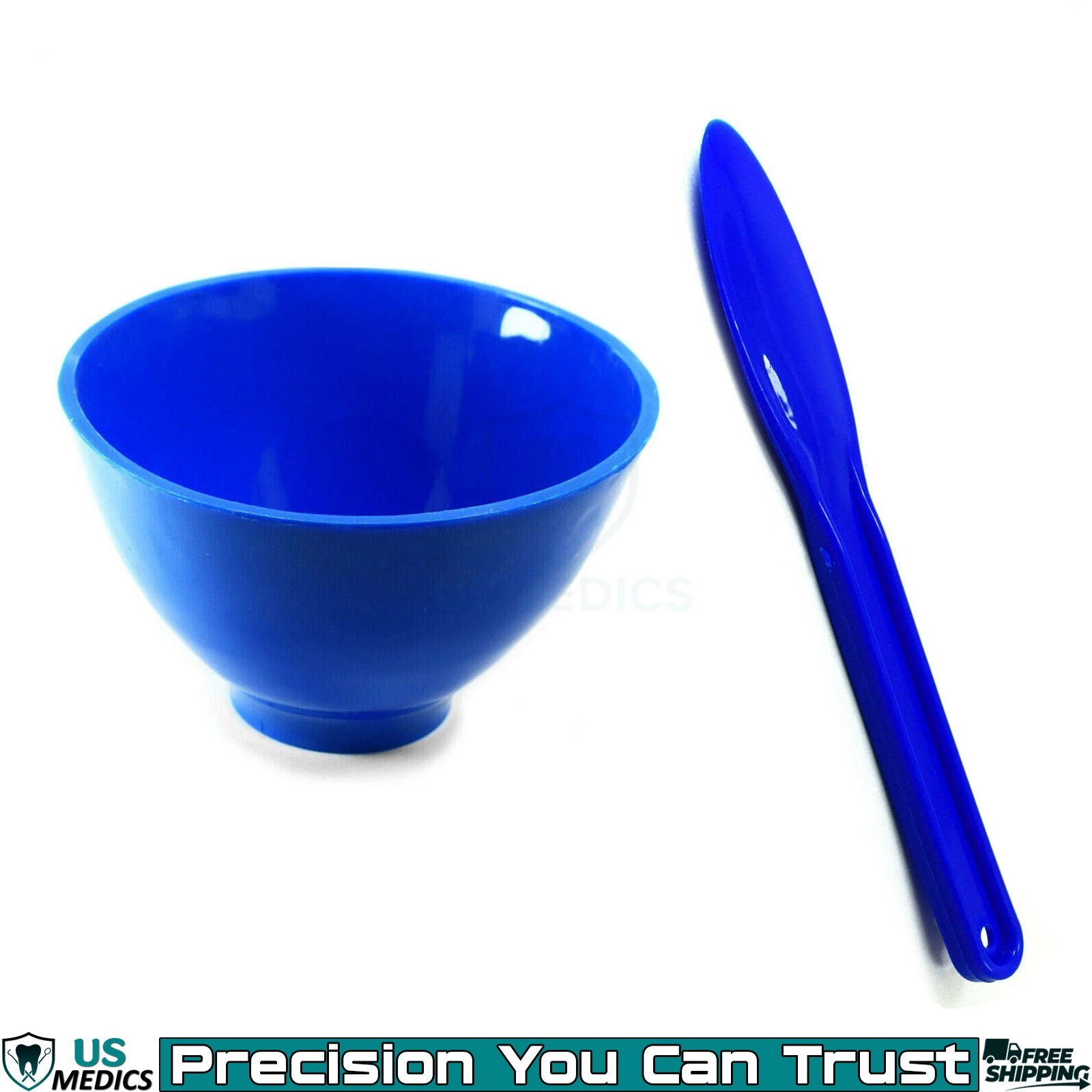Dental Lab Silicon Mixing Bowl Flexible W Plastic Spoon Alginate Mixing Spatulas