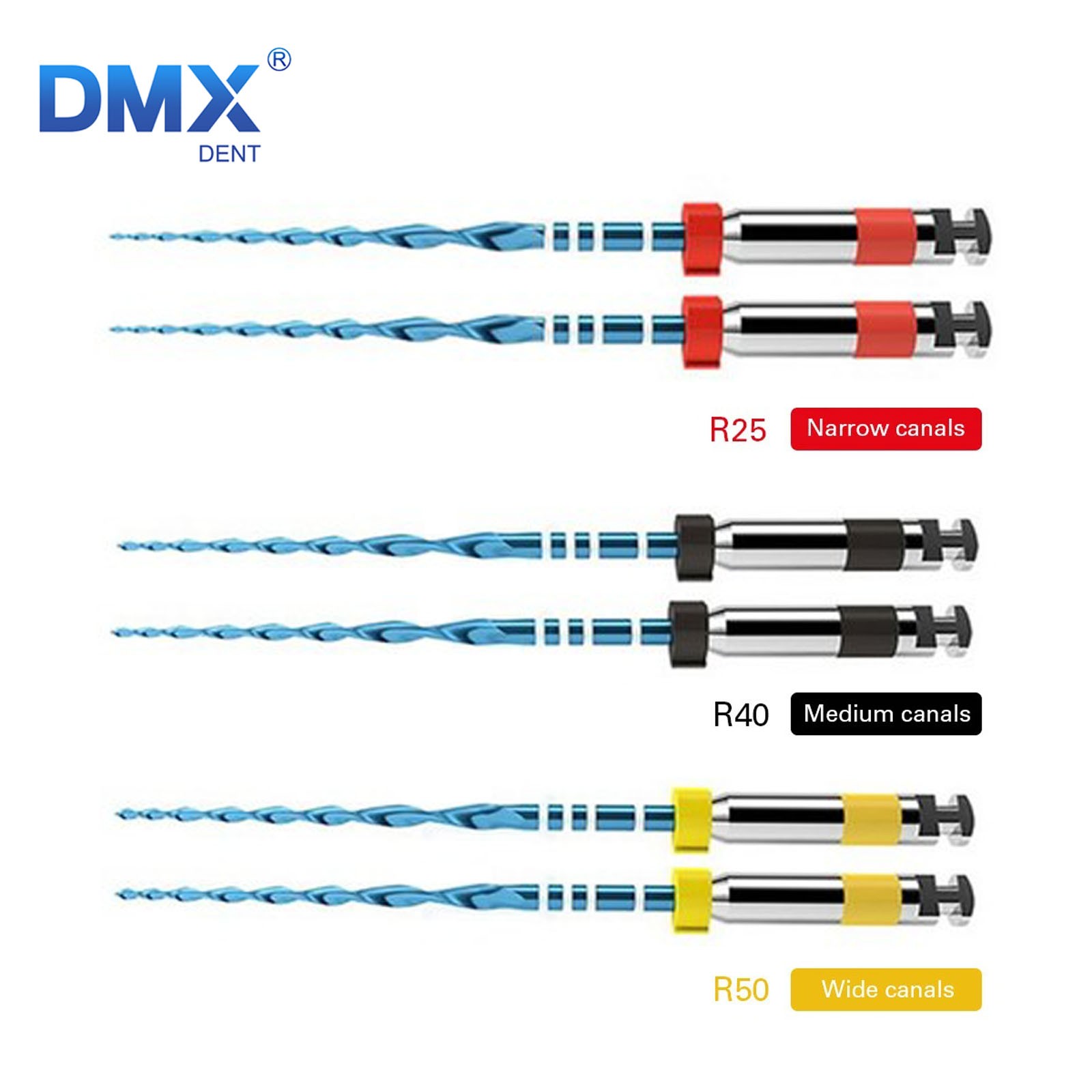 DMXDENT RECIPROC Blue Dental Endo NiTi File 6pcs/set R25/R40/R50 in 21, 25, 31mm