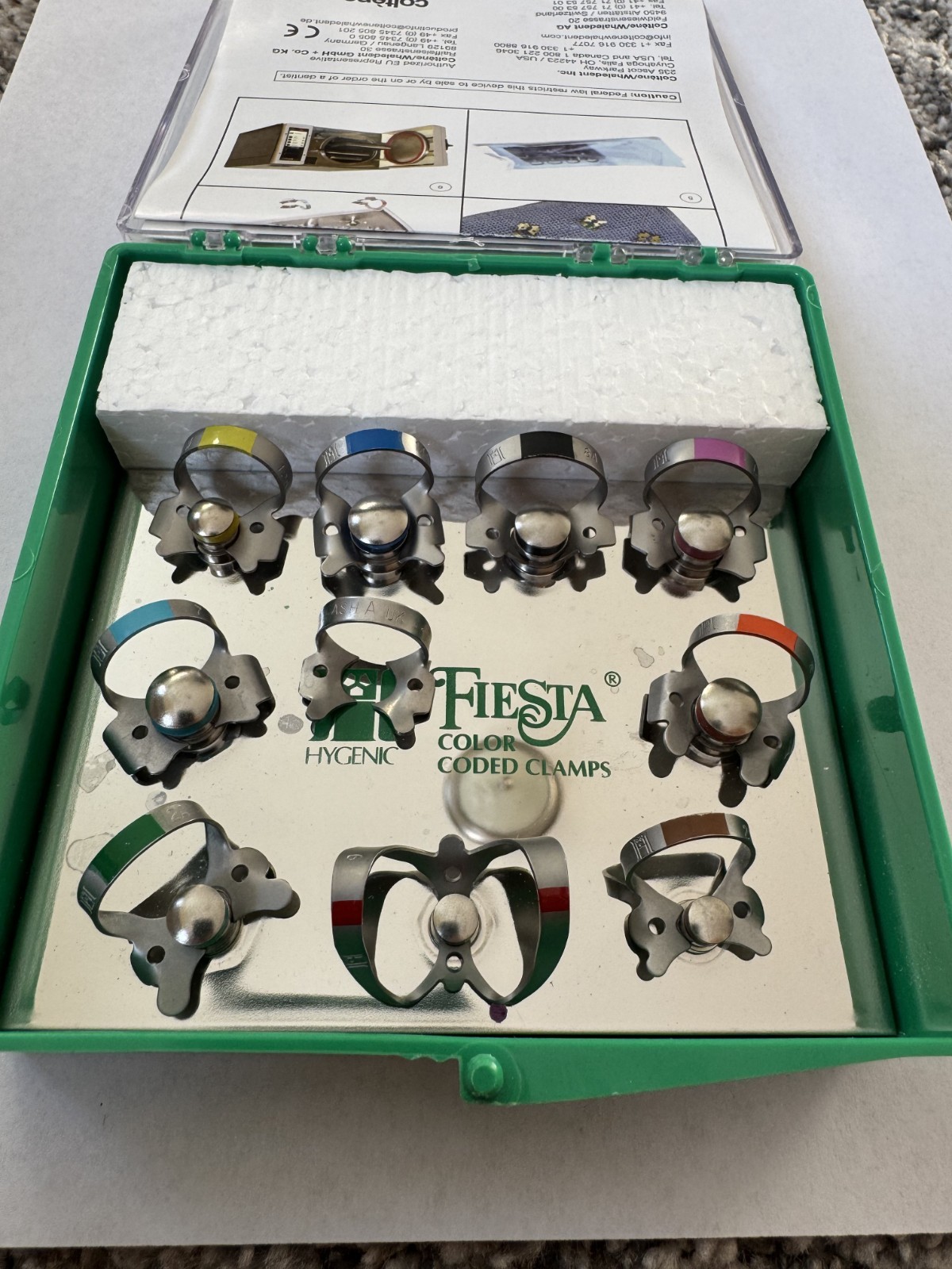 Endodontic Kit: Forceps, Punch, Frame, Clamp (Coltene, Henry Schein, Hu-Friedy)