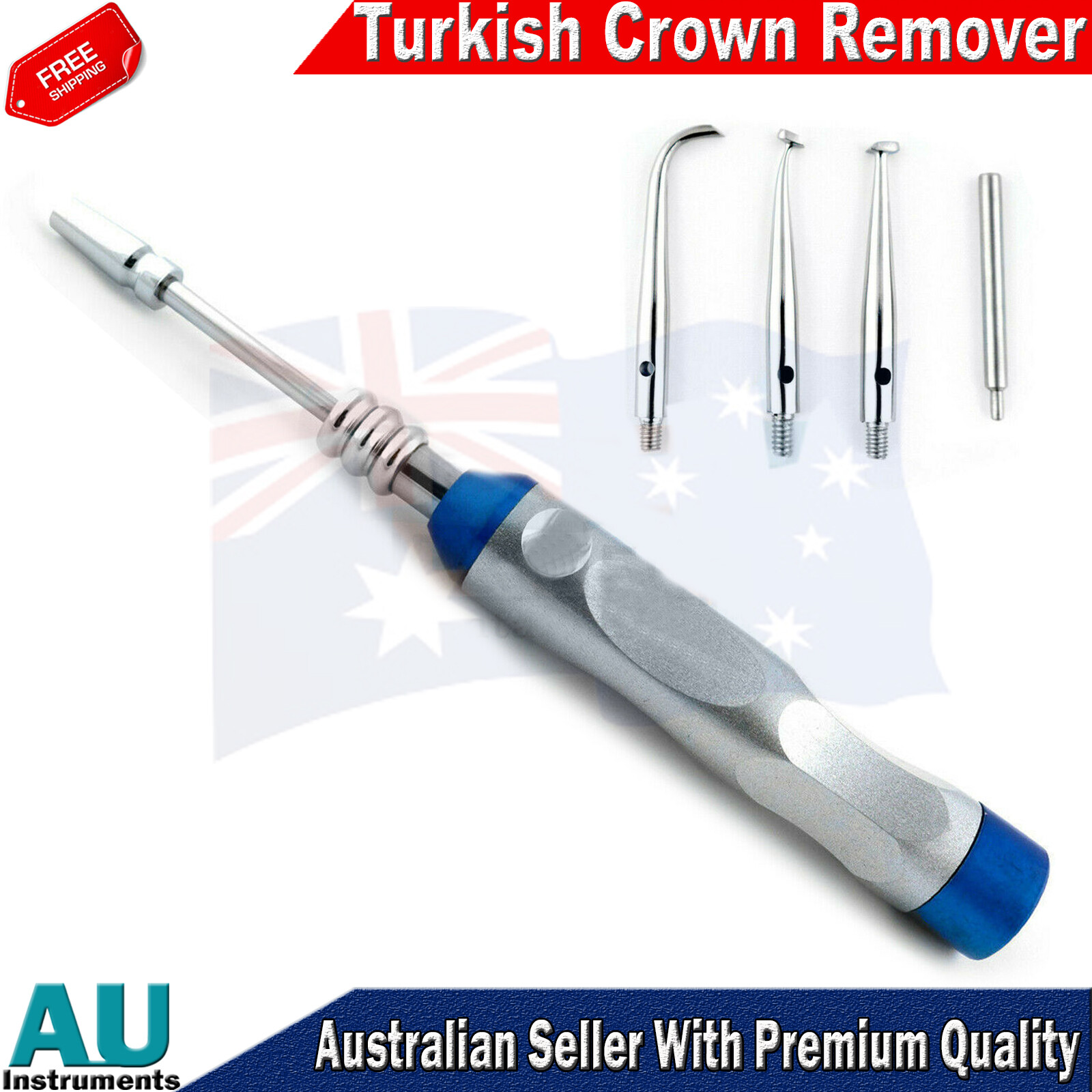 Turkish Crown Remover Set Orthodontic 4 Tip Bridge Restoration Instruments Lab