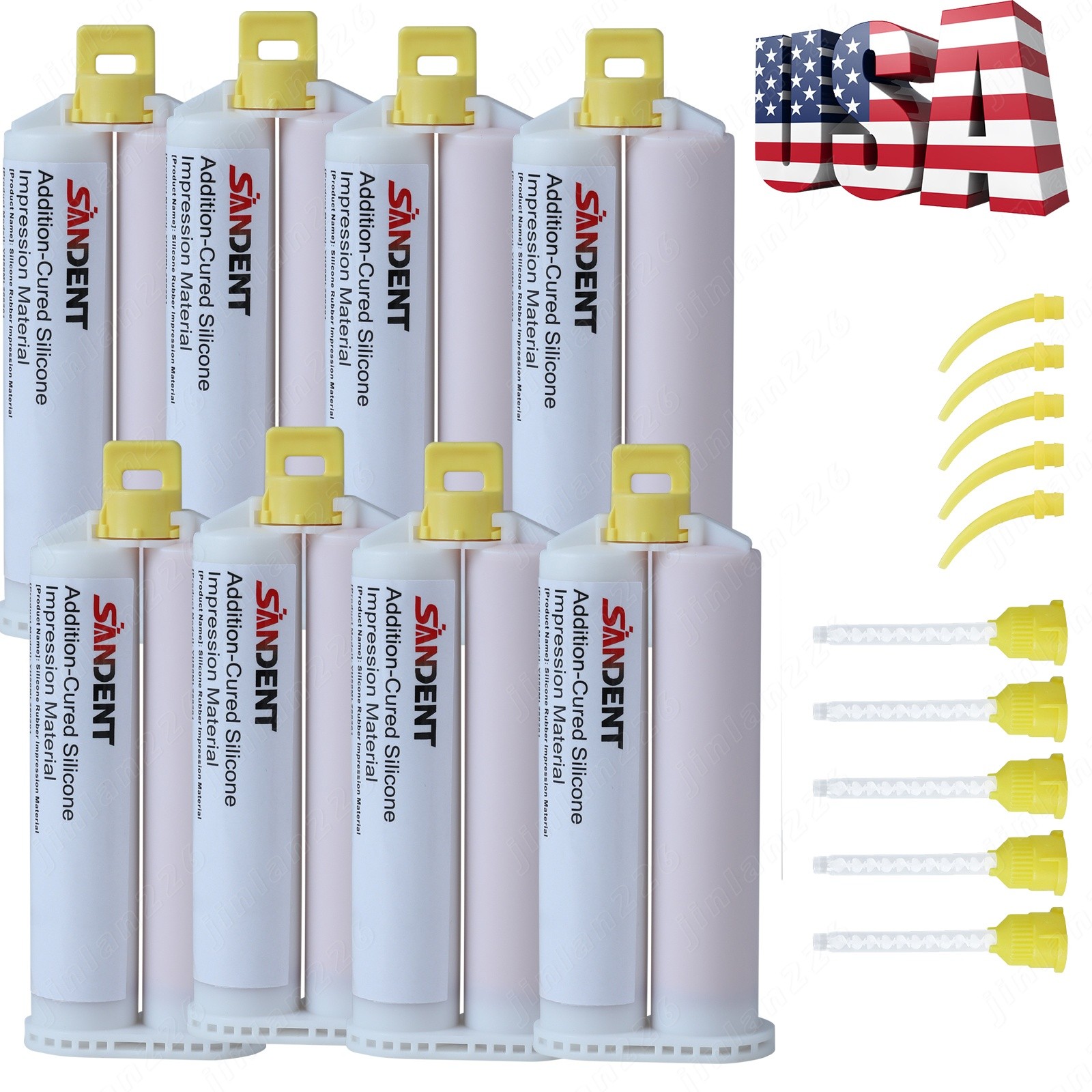 8 X Impression Material Cartridge 50ml Light Body Rapid Set + 40 Mix Tips