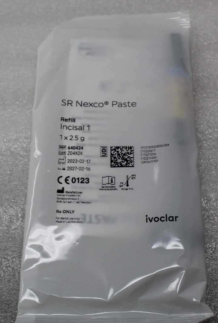 NEW Ivoclar Vivadent SR Nexco 1 X 2.5 g INCISAL 1 Refill 640424