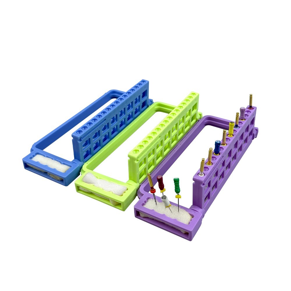 16 Holes Dental Bur Endo File Holder Disinfection Box Drill Stand Endo Tray