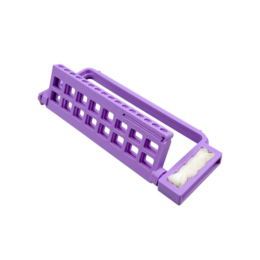 16 Holes Dental Bur Endo File Holder Disinfection Box Drill Stand Endo Tray