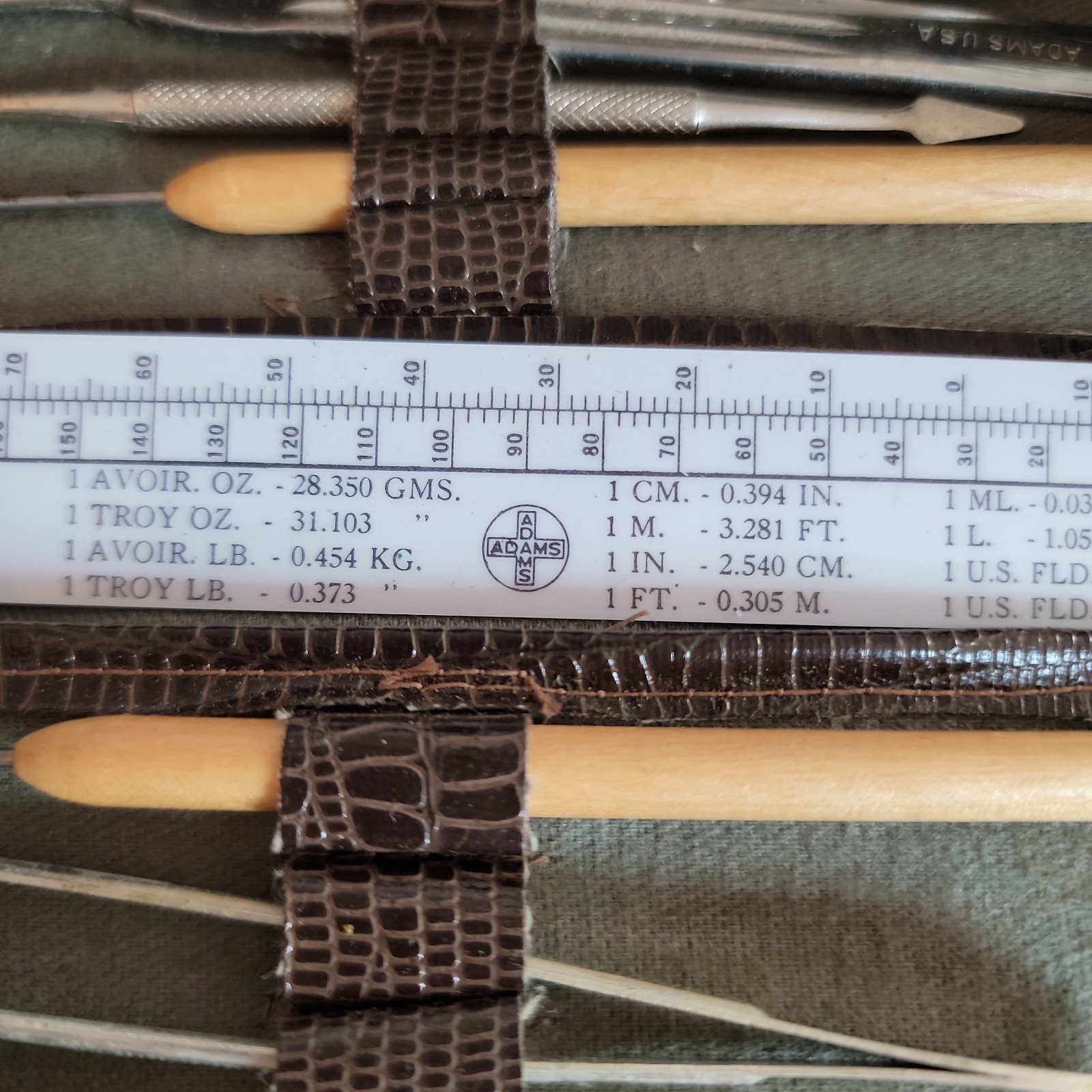 Vintage Clay Adams USA Anatomy Dissection Kit Scalpel Tools Ruler Case 1960s