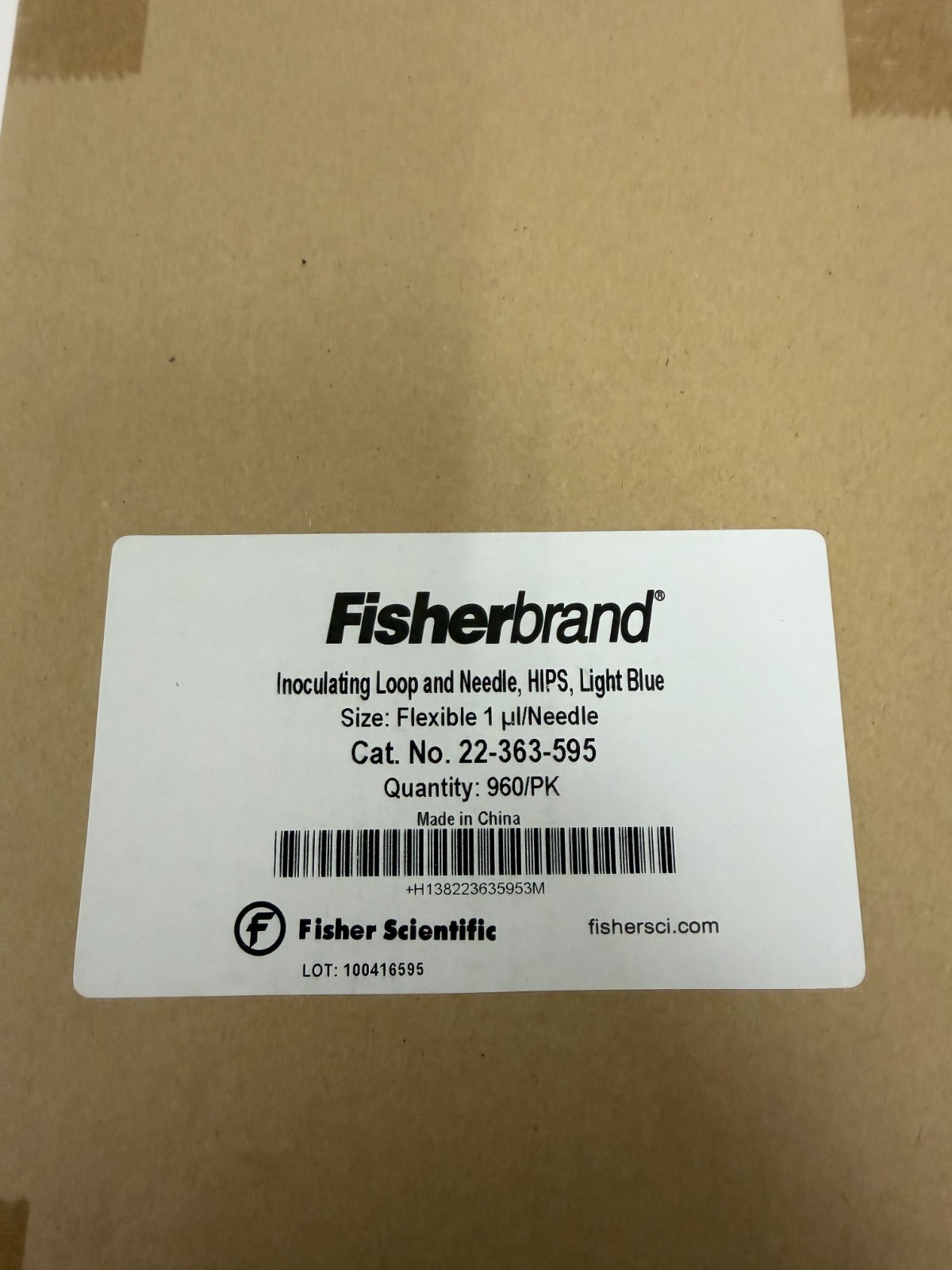 FisherBrand Plastic Inoculating Loops & Needles Light Blue PK 960 22363595