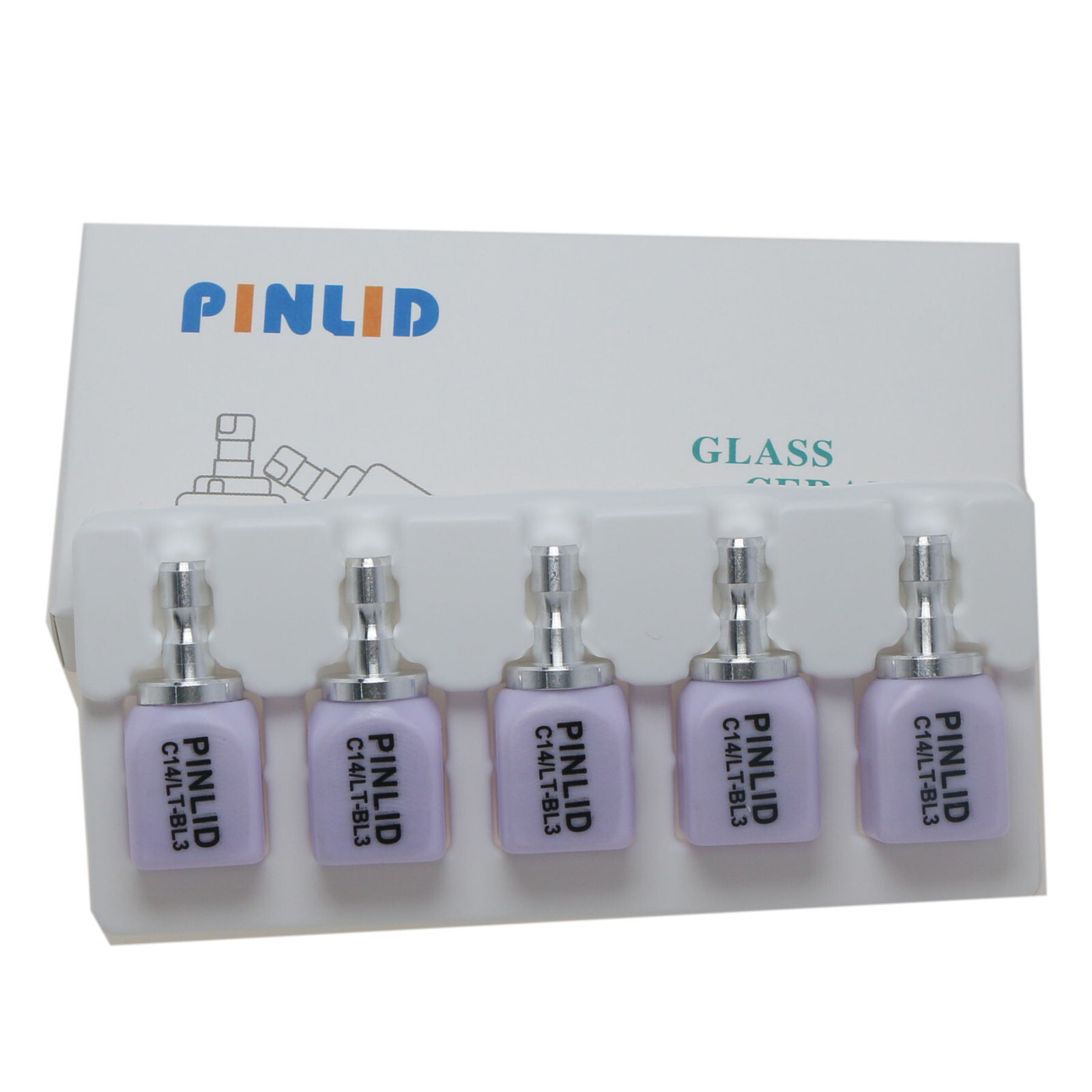 5Pcs C14 Dental Glass Ceramic Blocks CAD CAM Block HT LT Fits Sirona Roland MCXL