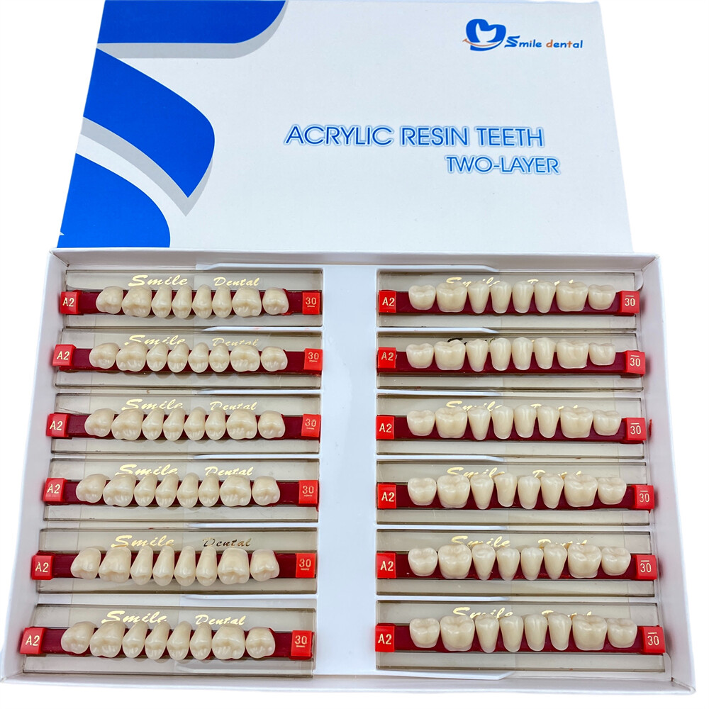 12sets Dental Acrylic Resin Denture Two Layer Posterior False Teeth Upper/Lower