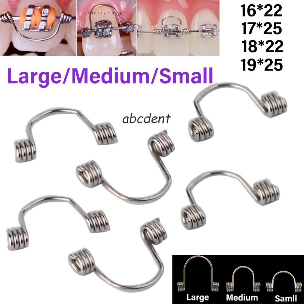 100pc Dental Torquing Torque Spring Wire Single Ortho Curved Small Medium Large