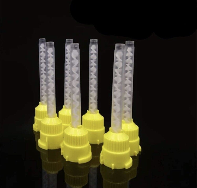 40-Dental Impression HP Mixing Tips Yellow 65mm