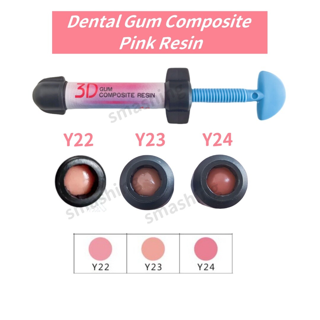 Dental Gingiva Aesthetic Resin Gum Pink Composite Resin 3D Syringe Adhesive Kit