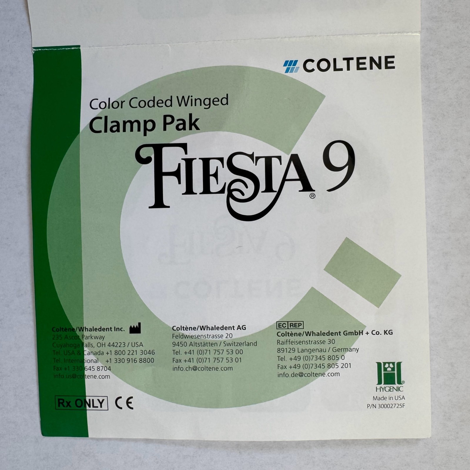 Endodontic Kit: Forceps, Punch, Frame, Clamp (Coltene, Henry Schein, Hu-Friedy)
