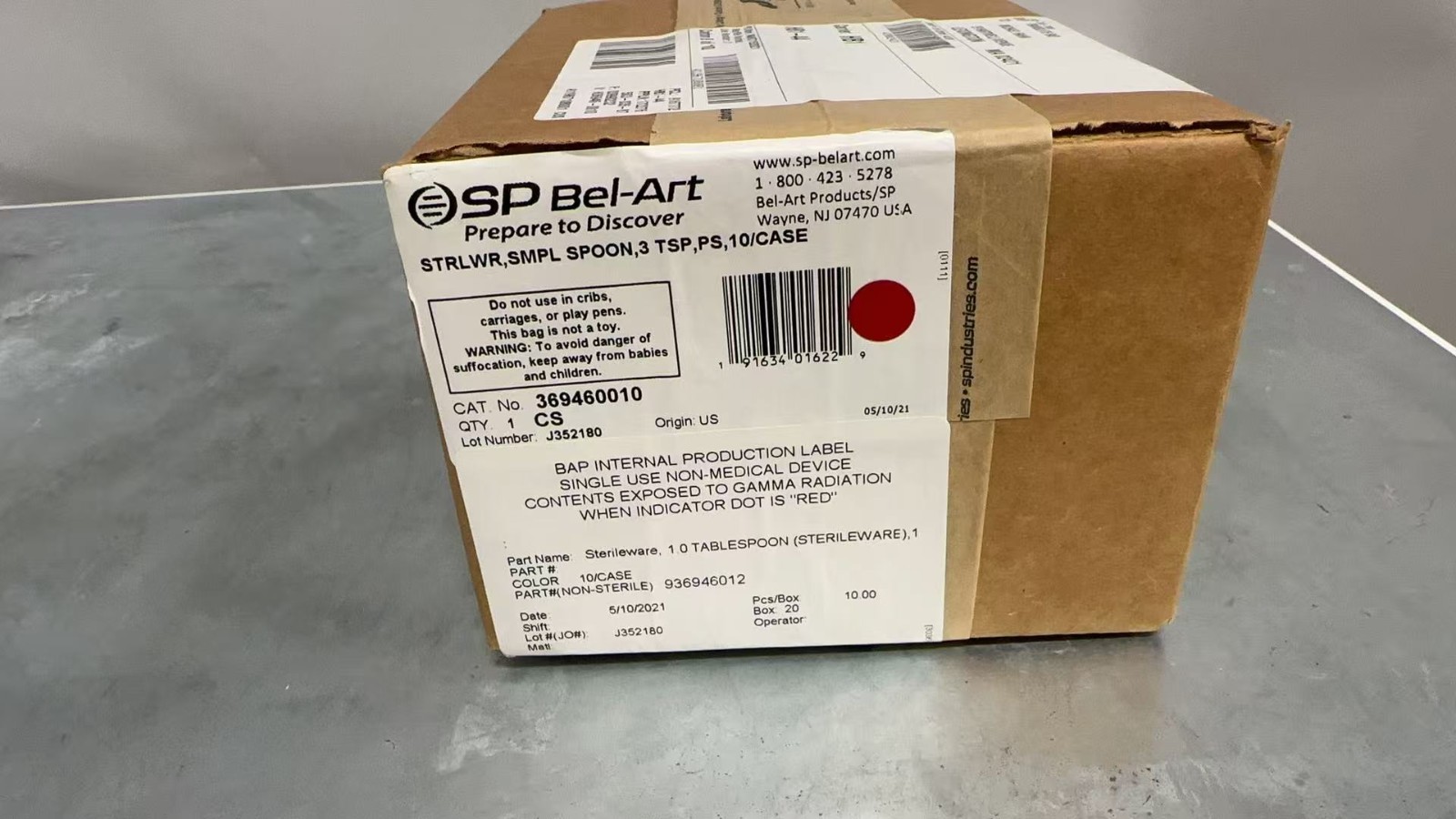 Bel-Art 369060010 Sterileware Double Bagged Scoop, 8 oz, 10/box