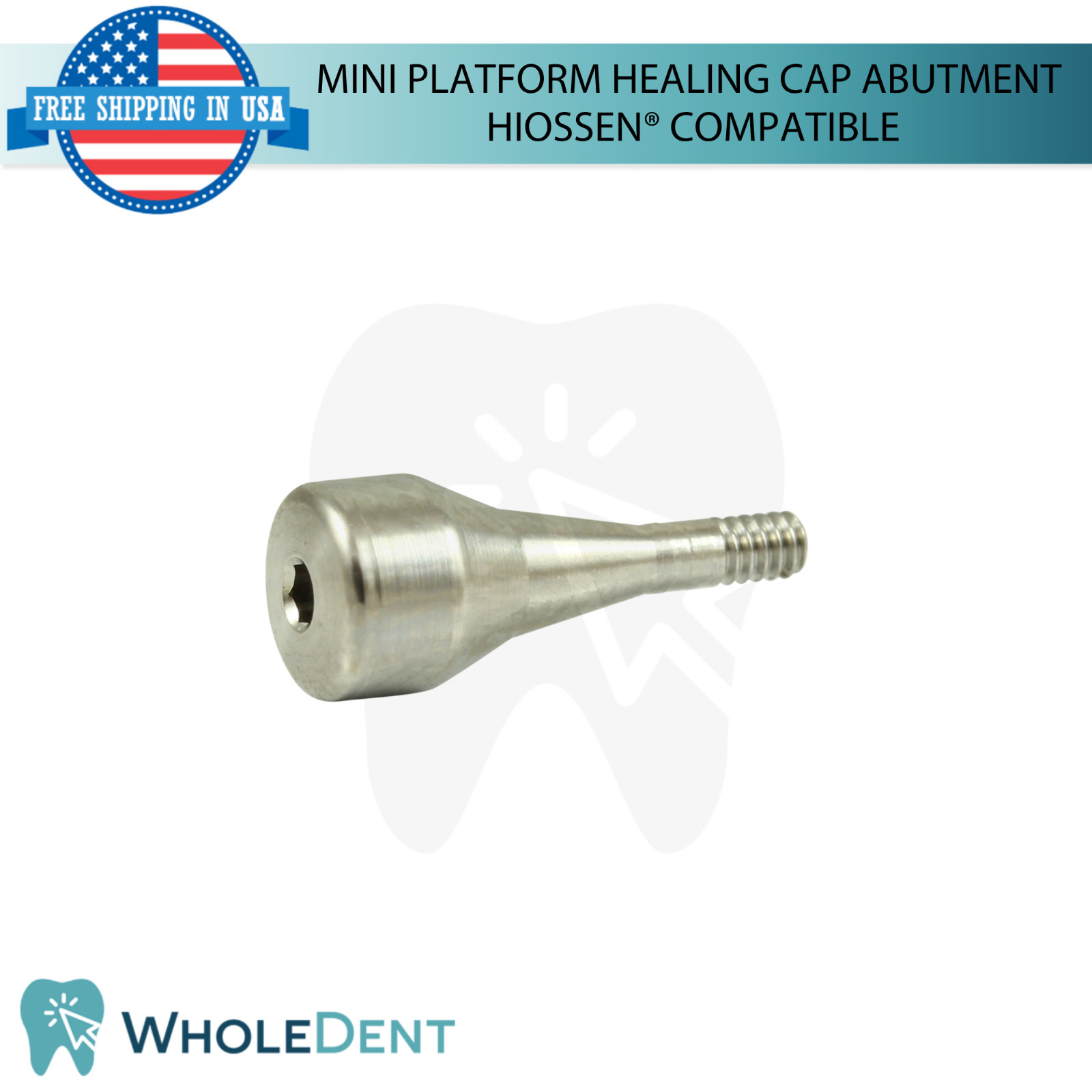 5x Dental Titanium Mini Healing Cap Prosthetic 2.1mm Hi0ssen® Compatible