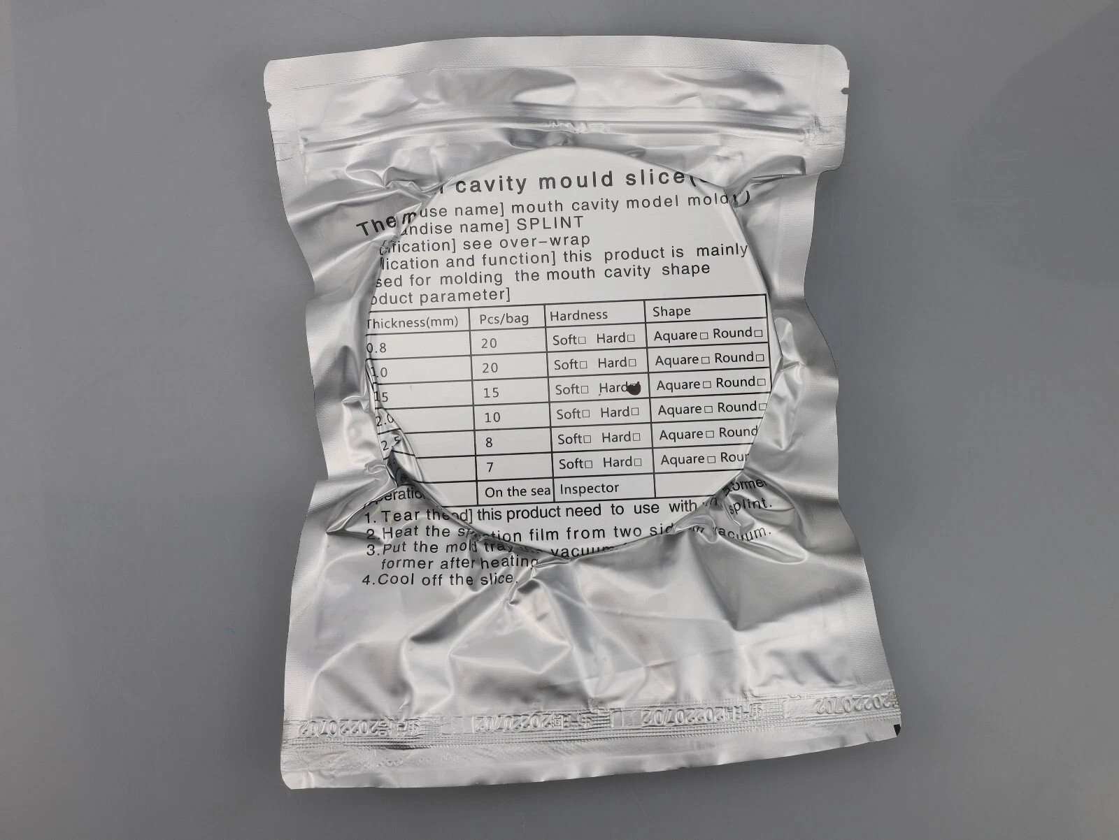 Dental Lab Splint Sheet Thermoforming Materials Round Hard 1.5mm Vacuum Forming
