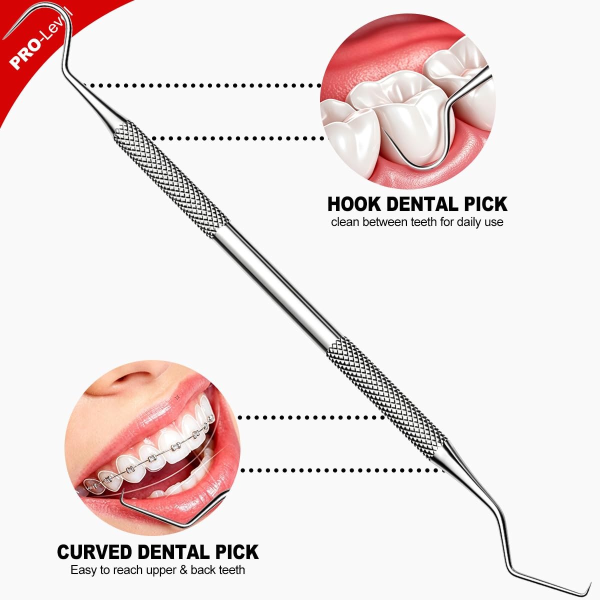 G.CATACC 2 Pack Dental Tools for Teeth Cleaning, Metal 2 Count (Pack of 1)