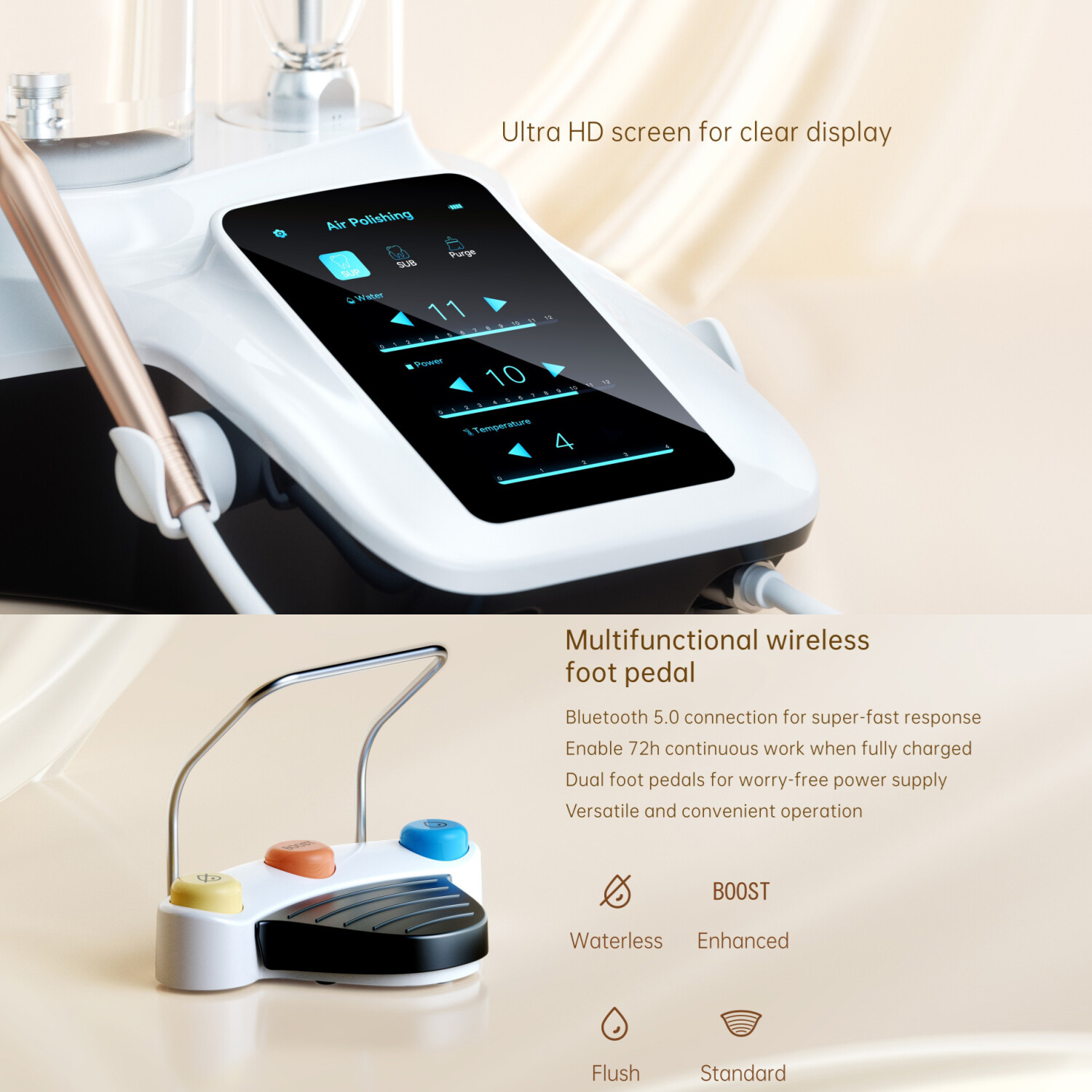 Woodpecker PT-B Dental Scaler & Air Polisher Unit Supra &Subgingival Scaling GBT