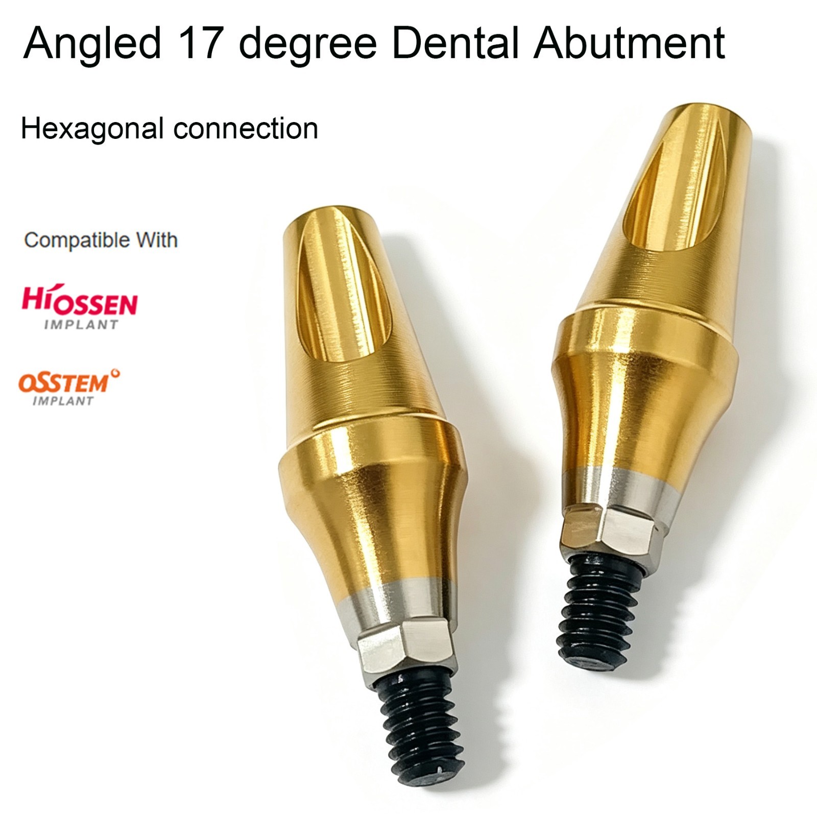 US Hiossen ET Straight & 17° Angled Anatomic Cemented Abutment Mini/Regular Plat