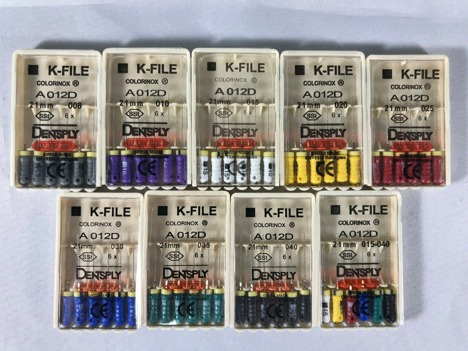 Dentsply Maillefer K-file Endodontic stainless steel 21mm All sizes 60 files/pk