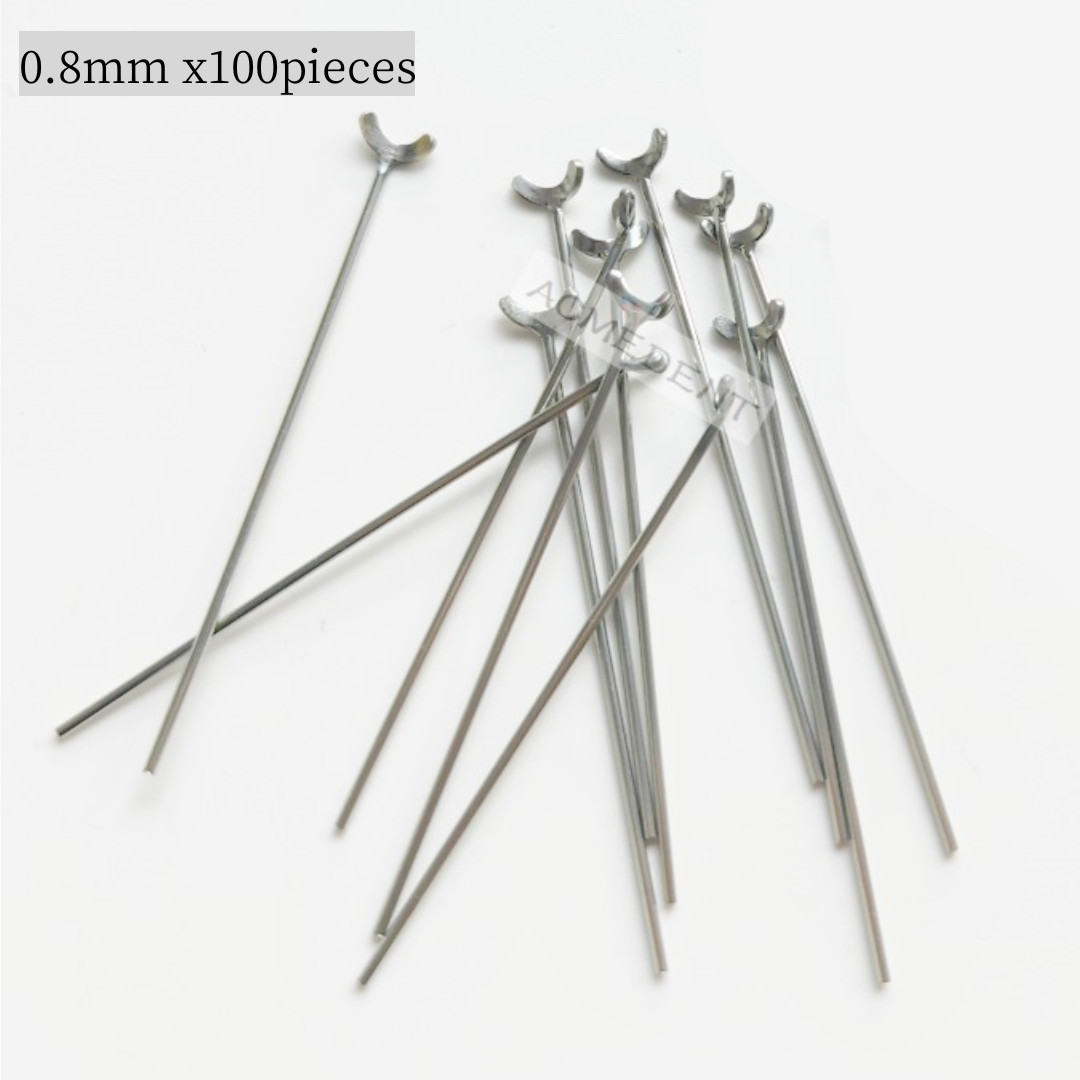 100-Pcs Dental Ball Retainer J Clasp 0.8 Ortho Oblique Clasps Y-Type Scheu Style