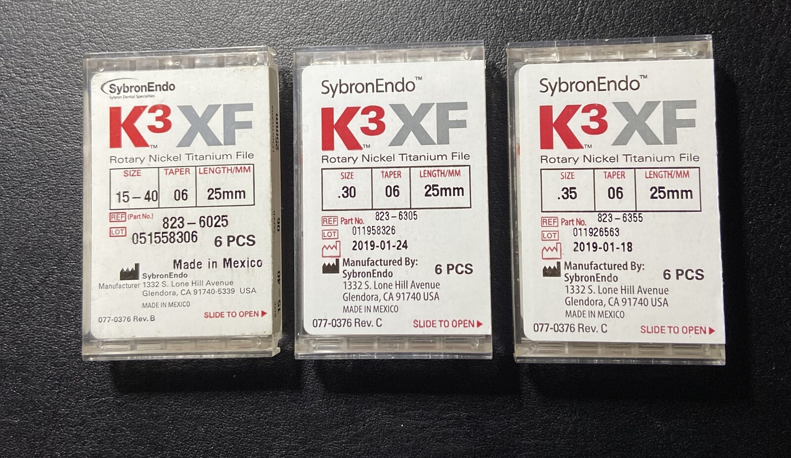SybronEndo K3 XF, Taper 06, Rotary Nickel Titanium Files (6pcs pack)