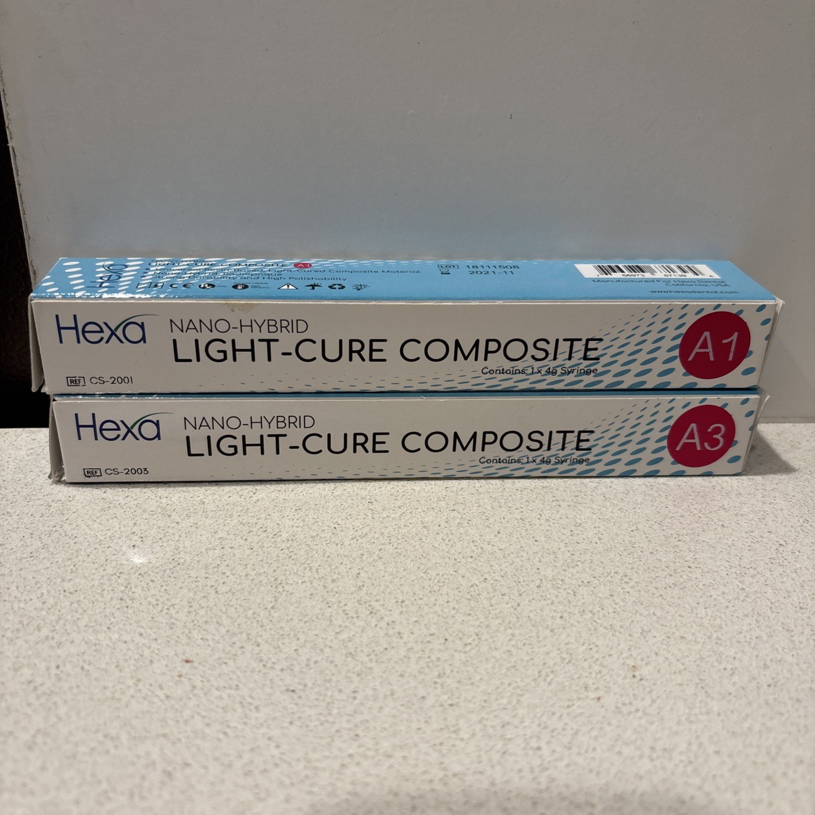 Hexa Nano-Hybrid Light-Cure Composite – A1&A3 4g syringe