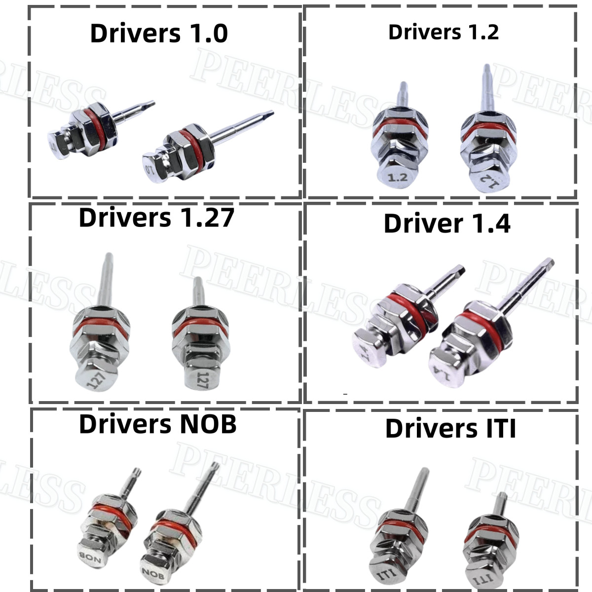 Dental Driver Wrench Ratchet Screwdriver Abutment Screw ITI/1.0/1.2/1.27/1.4/NOB