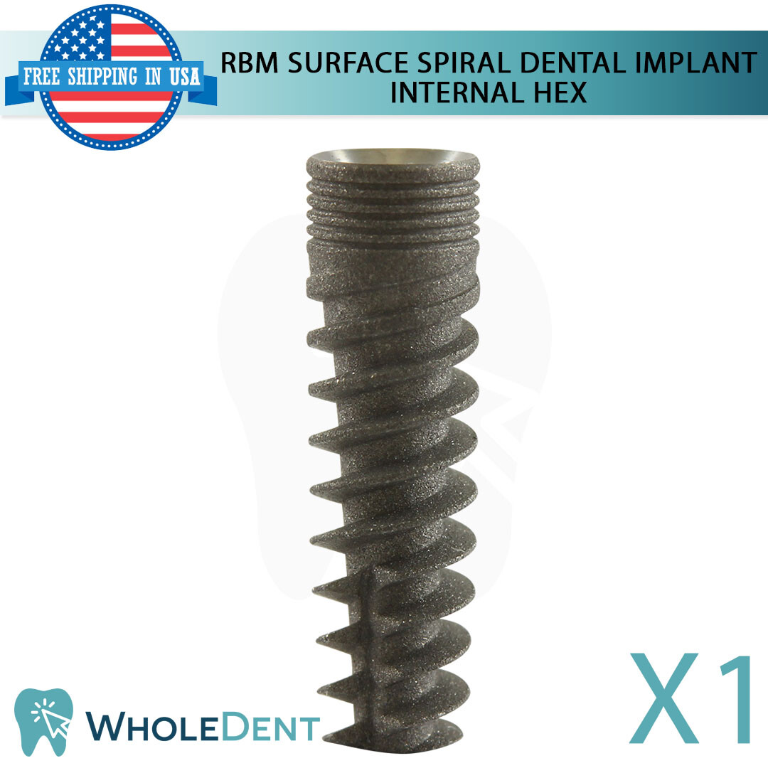 X1 Titanium Dental Spiral Int Hex 2.0&2.42mm Connection RBM Dentistry