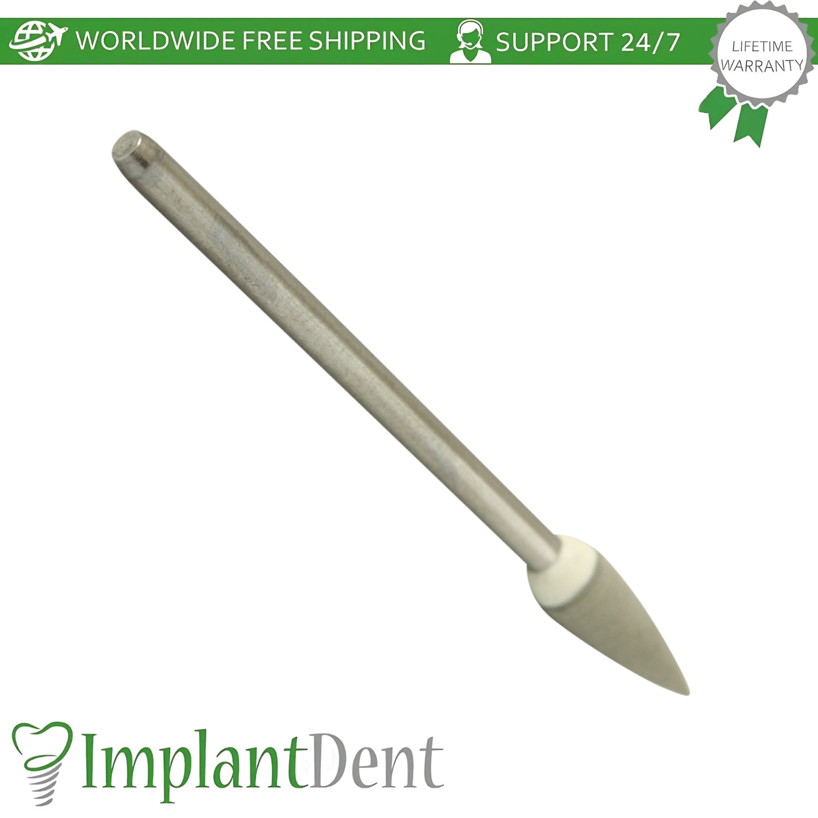 Diamond lmpregnated Cone Polisher 4x13mm Dental Rubber Bur Dentistry Lab Tool