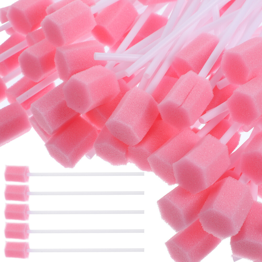 200/400Pcs Red Disposable Oral Care Cleaning Sponge Sticks Tooth Mouth Swabs USA