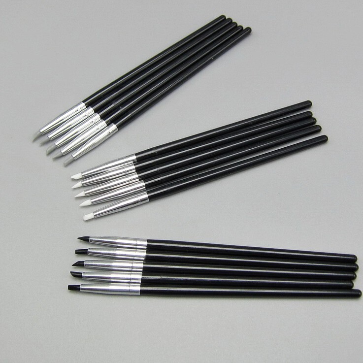 5Pcs/Kit Dental Adhesive Composite Silicone Brush Pen Resin Cement Porcelain Pen