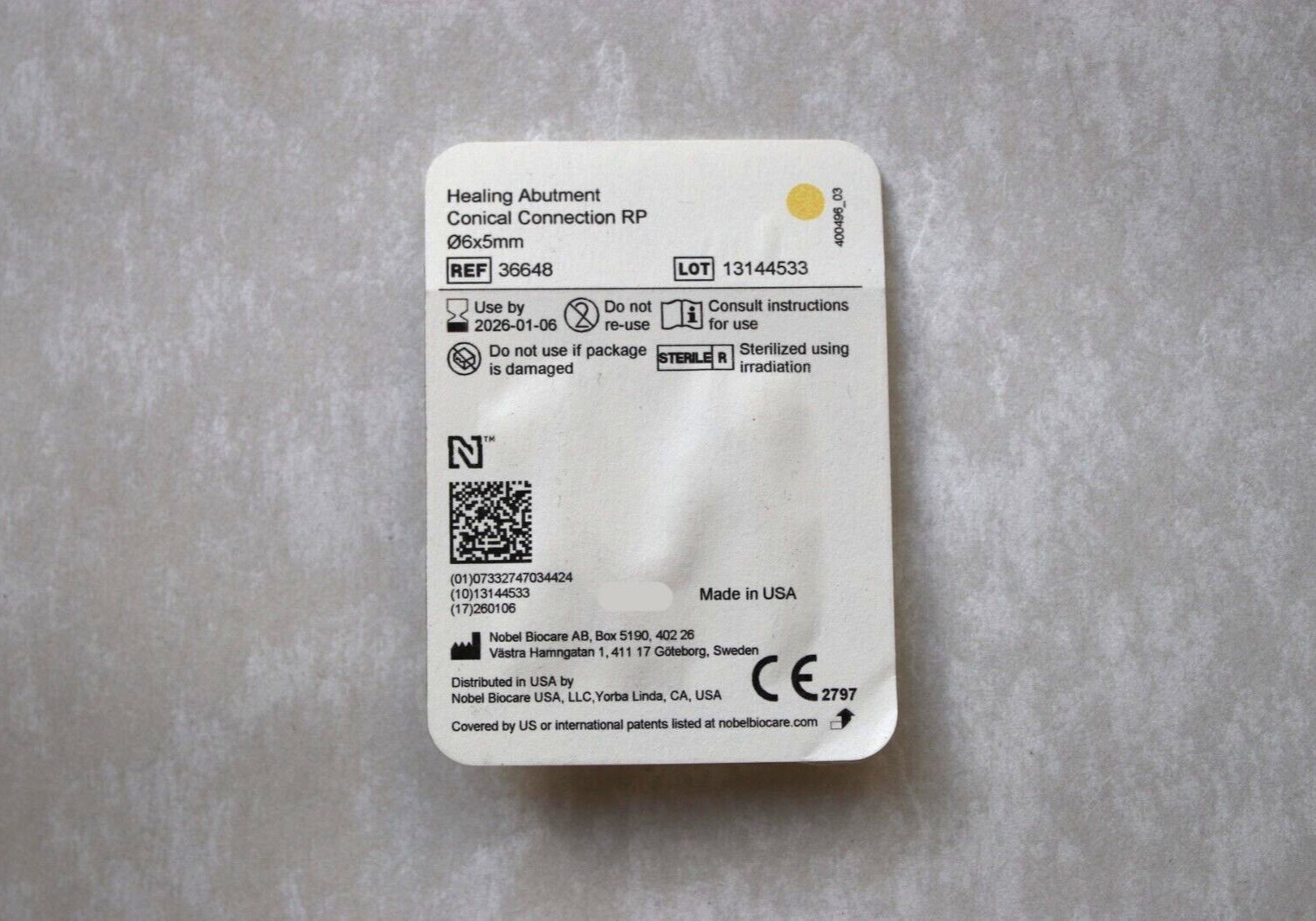 Nobel Biocare аbutment CC RP (Varying Sizes)