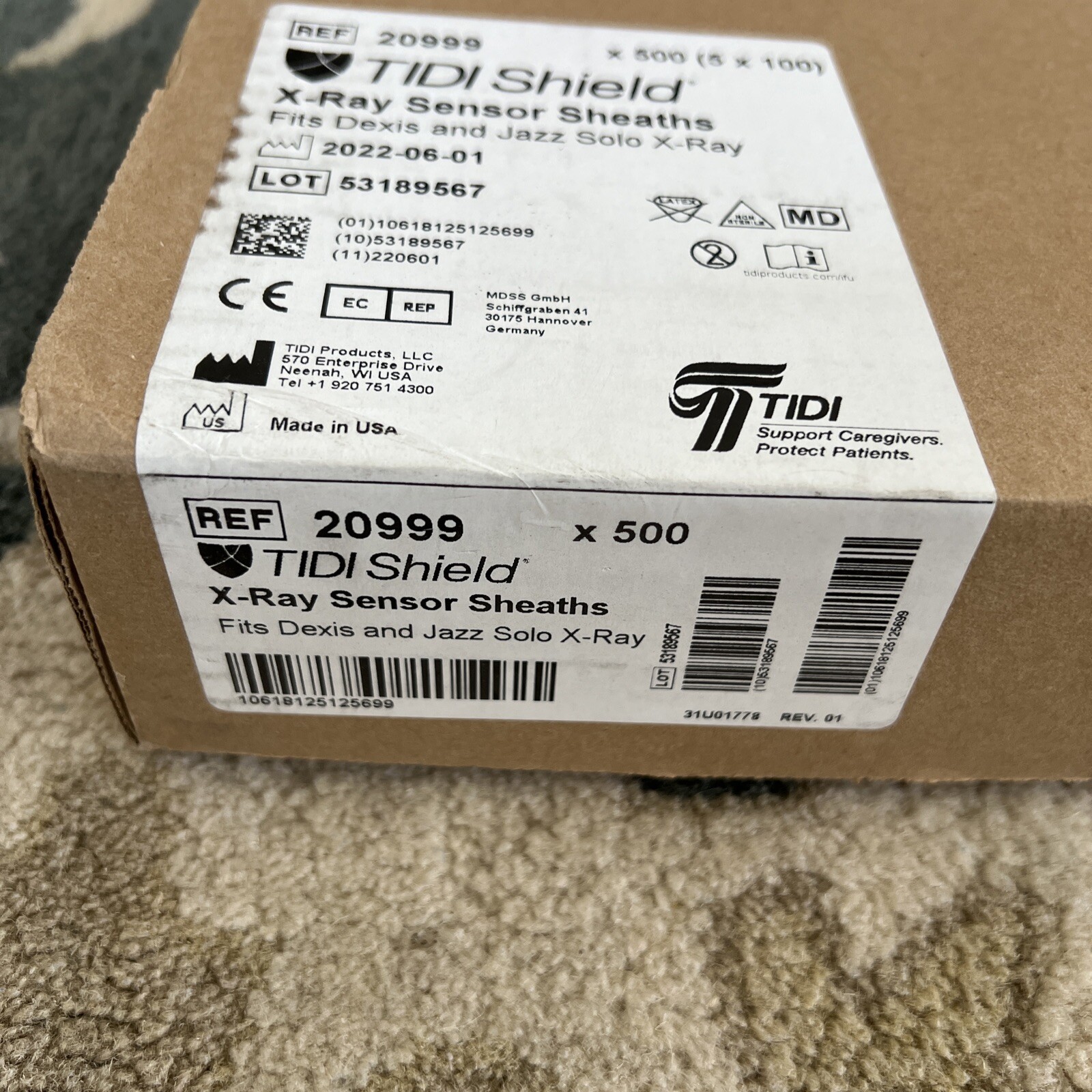 TIDI Shield X-Ray Sensor sheaths fit Dexis and jaz solo xray 500(5×100)