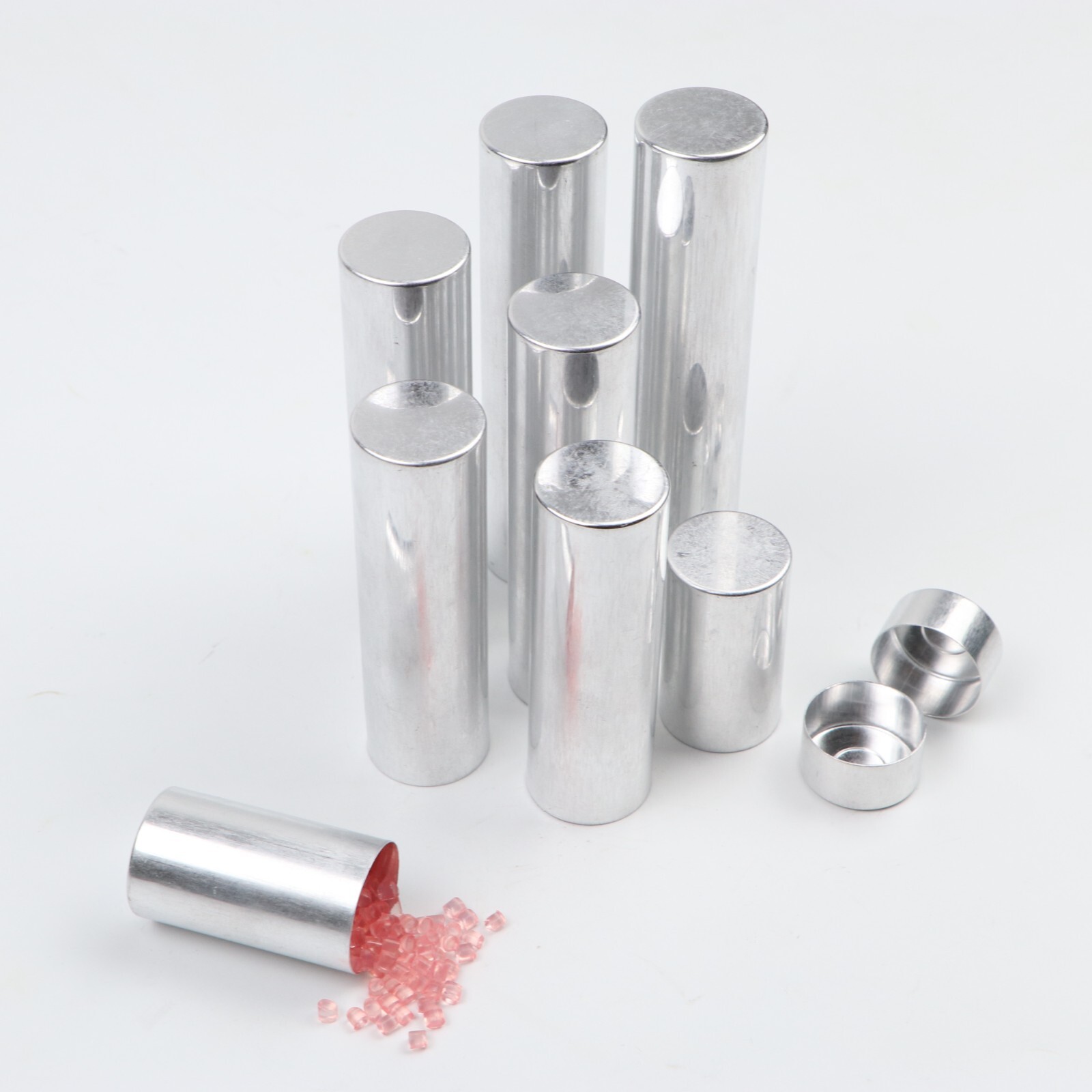 100pcs Dental Lab Empty Aluminium Cartridge for Flexible Partial Material OD25mm