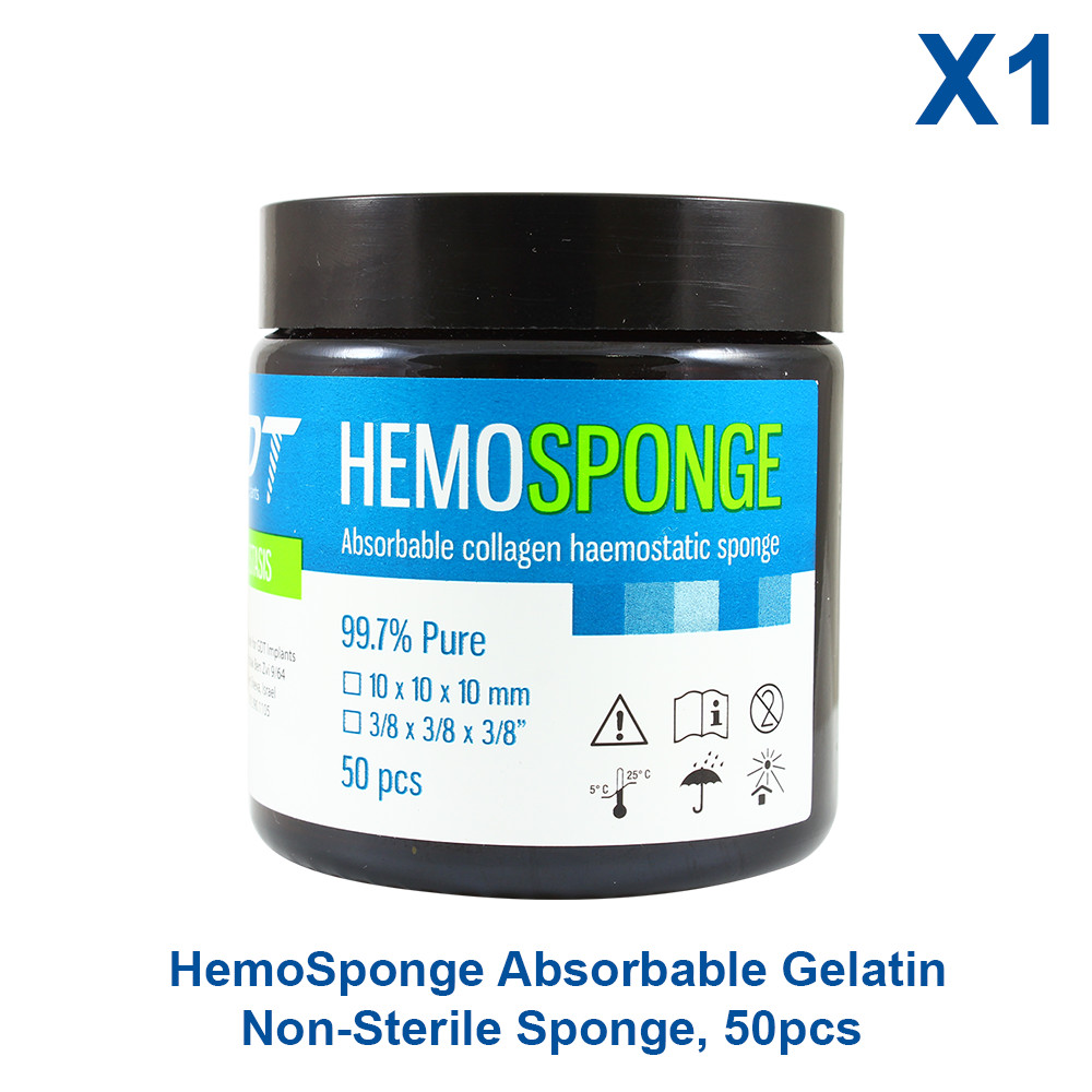 Dental Hemstatic Sponge Hypoallergenic Non Toxic Tampon Collagen Gelatin 50pcs