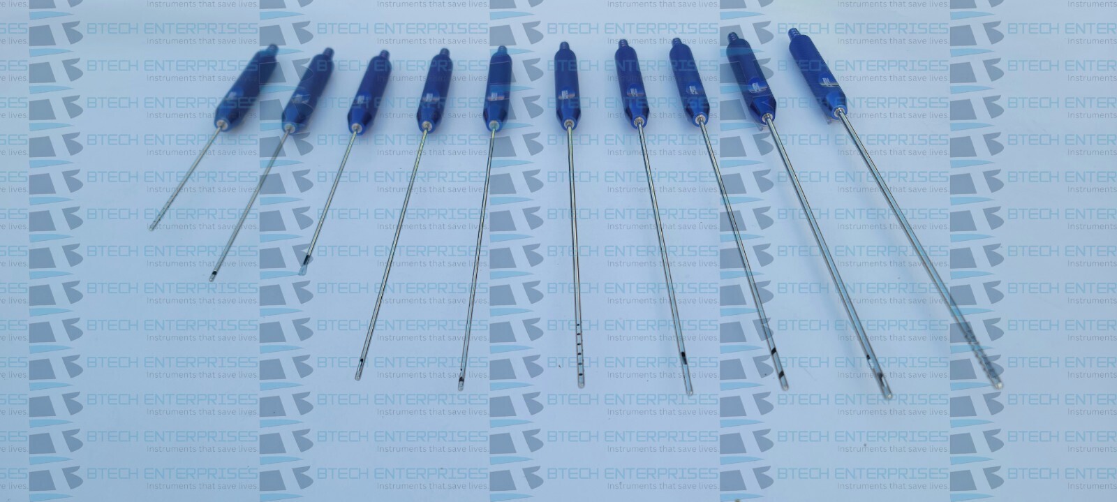 Liposuction Fixed Handle Cannulas Set of 10 Pcs Lipo Plastic Cosmetic Surgery
