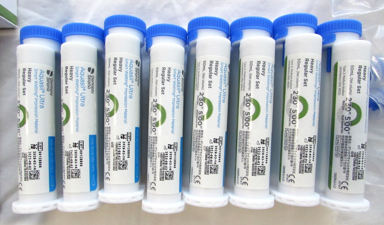 Set of 2 Dentsply Aquasil Ultra Impr Material 8 x 50ml HEAVY BODY Reg Set 678775
